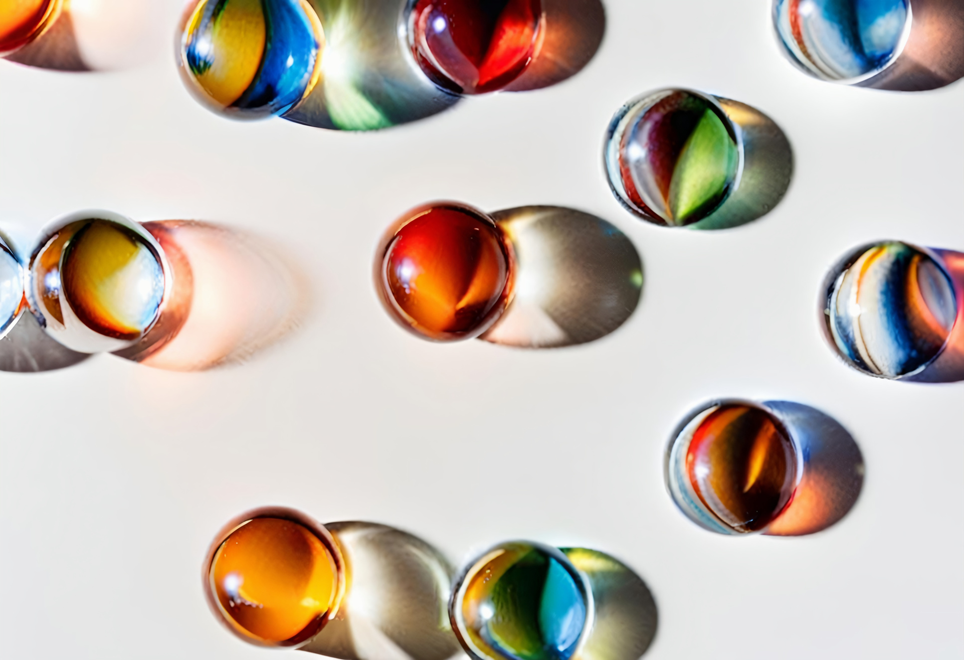 High Angle Medium Shot Round Marbles On Surface